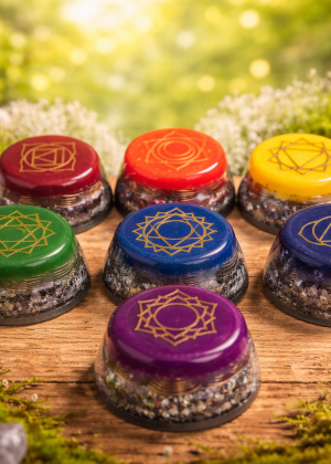 Kit com 7 Orgonites Terapêuticas dos Chakras