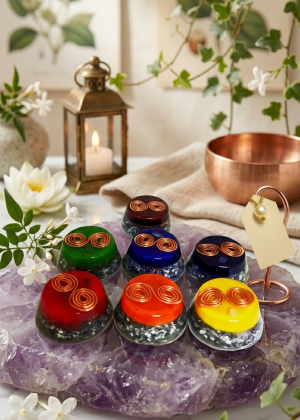 Kit com 7 Mini Orgonites dos Chakras