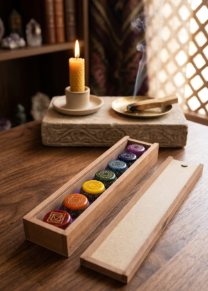 CAIXA DE MDF para guardar e transportar as Orgonites Terapêuticas dos Chakras